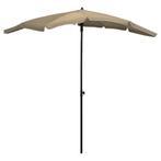 vidaXL Parasol met paal 200x130 cm taupe, Tuin en Terras, Verzenden, Nieuw, 2 tot 3 meter