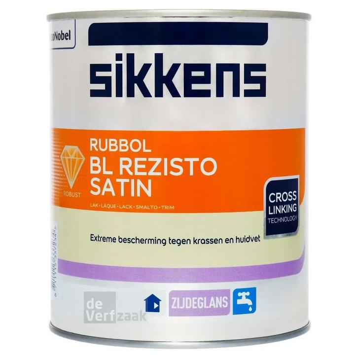 Sikkens Rubbol BL Rezisto Satin RAL 9010 | Zuiver Wit 1L, Doe-het-zelf en Verbouw, Verf, Beits en Lak, Verf, Wit, Nieuw, Minder dan 5 liter