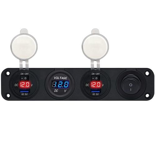 ProRide 12V USB Autolader 2 Poorten - Voltmeter en, Doe-het-zelf en Verbouw, Elektra en Kabels, Nieuw, Verzenden