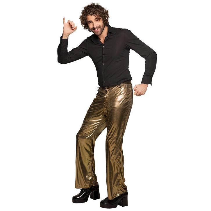 Gouden Disco Broek M/L, Kleding | Heren, Carnavalskleding en Feestkleding, Nieuw, Verzenden