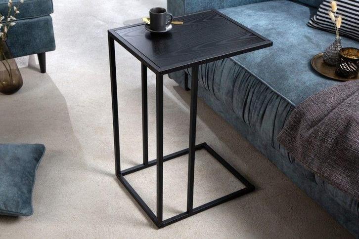 industrieele bijzettafel SLIM LINE 43cm zwart essen, Huis en Inrichting, Tafels | Sidetables, Ophalen of Verzenden