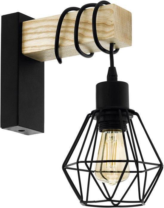 EGLO Townshend 5 Wandlamp - E27 - 27,5 cm - Hout, Huis en Inrichting, Overige Huis en Inrichting, Verzenden