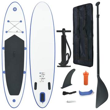 vidaXL Stand Up Paddleboardset opblaasbaar blauw en wit beschikbaar voor biedingen