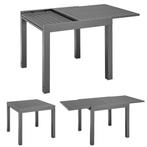 Uitklapbare Tuintafel Laki - 80 x 80 cm - Antraciet - Alumin, Verzenden, Nieuw