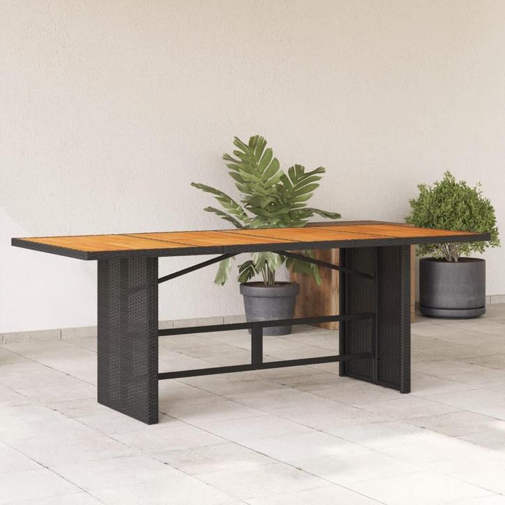 vidaXL Tuintafel met acaciahouten blad 190x80x74 cm poly, Tuin en Terras, Tuintafels, Nieuw, Verzenden