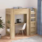 vidaXL Loft Bedframe met Bureau Sonoma Eiken 75 x 190 cm, Verzenden, Nieuw, Bruin, Hout