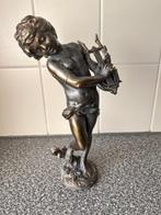 Auguste Moreau - Beeld, Cupido met muziekinstrument - 29.5, Antiek en Kunst