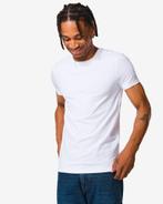 HEMA Heren t-shirt slim fit o-hals wit, Kleding | Heren, Verzenden, Nieuw
