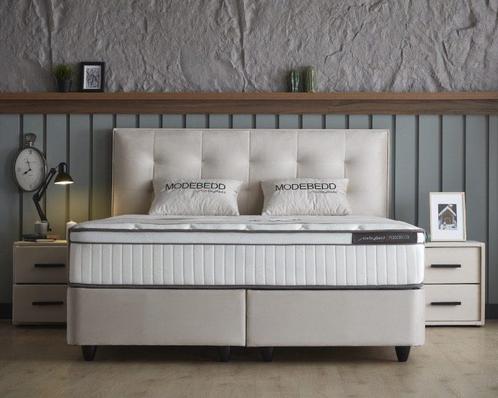 Outlet Opberg boxspring Modebedd 140x200 beige, Huis en Inrichting, Slaapkamer | Boxsprings, Overige kleuren, Nieuw, Verzenden