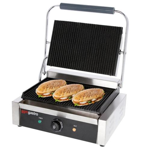 GGM Gastro | Contactgrill - 2,8 kW - boven & onder Gegroefd, Witgoed en Apparatuur, Contactgrills, Verzenden