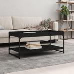 vidaXL Salontafel 100x49x45 cm bewerkt hout zwart, Minder dan 50 cm, 100 tot 150 cm, Verzenden, Nieuw