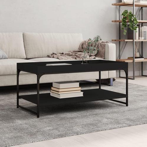 vidaXL Salontafel 100x49x45 cm bewerkt hout zwart, Huis en Inrichting, Tafels | Salontafels, 100 tot 150 cm, Nieuw, Overige houtsoorten