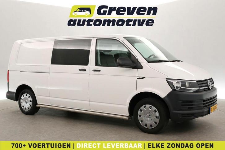 Volkswagen Transporter 2.0 TDI L2H1 62dKM DC 6 Zits Trekhaak, Auto's, Bestelauto's, Te koop, Handgeschakeld, Diesel, Wit, Volkswagen