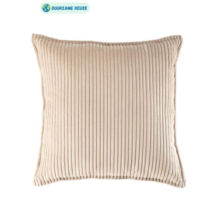 Beige corduroy sierkussen – duurzaam, wasbaar en stijlvol., Kinderen en Baby's, Kinderkamer | Inrichting en Decoratie, Nieuw, Ophalen of Verzenden