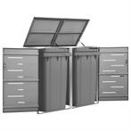 vidaXL Containerberging dubbel 138x77,5x112,5 cm roestvrij, Verzenden, Nieuw