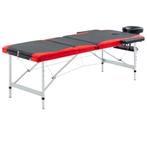 vidaXL Massagetafel inklapbaar 3 zones aluminium zwart en, Sport en Fitness, Massageproducten, Verzenden, Nieuw