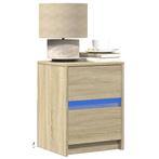 vidaXL Nachtkastjes met LED-verlichting 2 st bewerkt hout, Verzenden, Nieuw, Hout