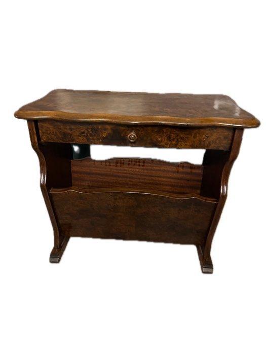 Tijdschriftenhouder - Antieke houten lectuurbak met lade en, Antiek en Kunst, Antiek | Overige Antiek