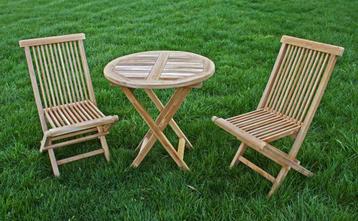 AB Grade Teak Teakhout Klaptafel Rond 70x70 80x80 beschikbaar voor biedingen
