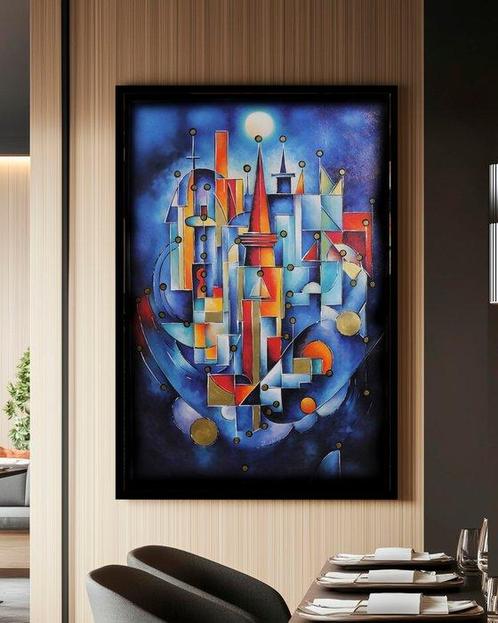 Ksavera - Cubism A1307 - abstract painting on XXL canvas, Antiek en Kunst, Kunst | Schilderijen | Modern