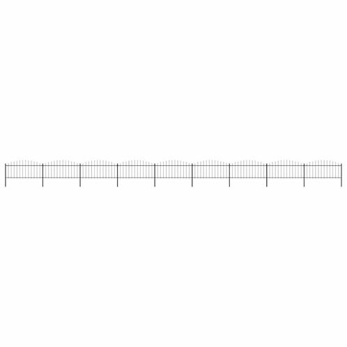 vidaXL Tuinhek met speren bovenkant (0,5-0,75)x15,3 m staal, Tuin en Terras, Schuttingen, Nieuw, IJzer, Minder dan 1 meter, Verzenden