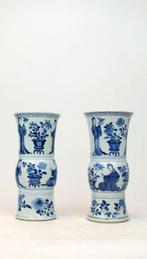 Vaas - Porselein - China - Kangxi (1662-1722) - Stel van, Antiek en Kunst