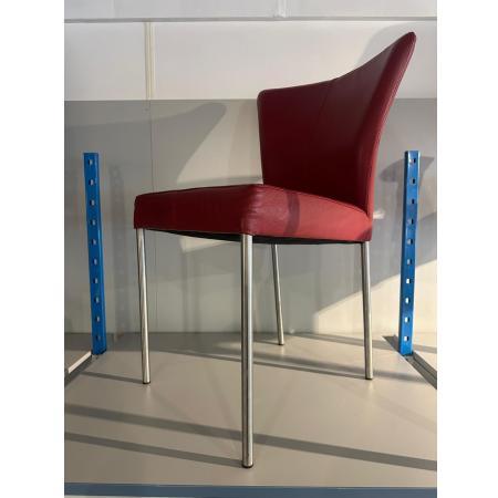 (MDK-107370) Vlinderstoel in rood leder, Huis en Inrichting, Stoelen, Rood, Gebruikt, Ophalen of Verzenden