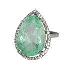 Ring Platina - 13.00ct. tw. Smaragd - Diamant - IGI -, Nieuw