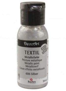 Textielverf Metallic Stoffenverf Zilver 34 ml, Hobby en Vrije tijd, Knutselen, Nieuw, Ophalen of Verzenden