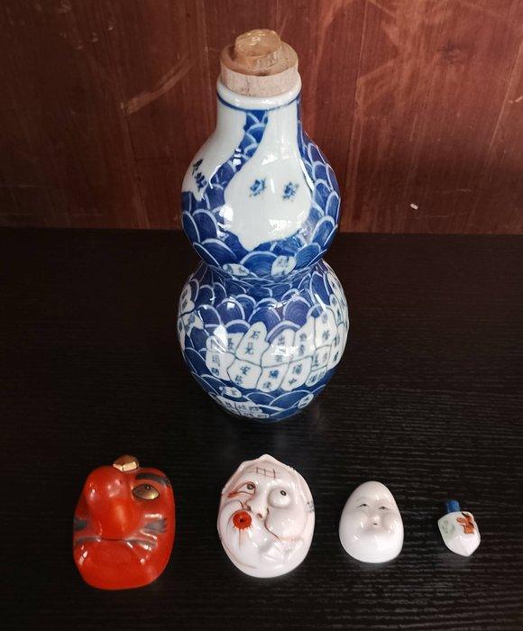 Fles - Vintage Japanse sake-spelset - Zeldzame Map of, Antiek en Kunst, Antiek | Overige Antiek