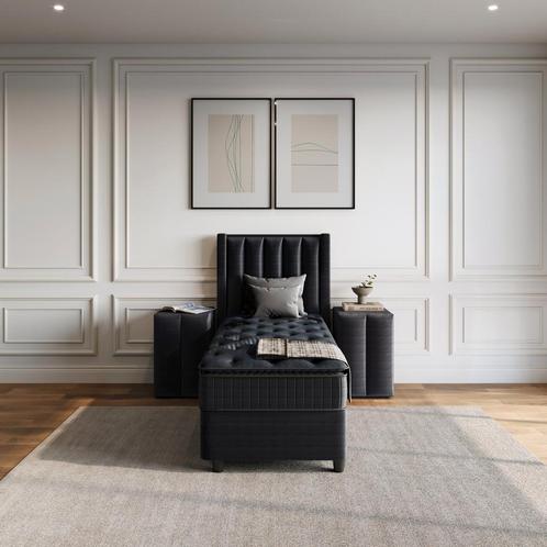 Opberg Boxspring Blackpearl - Antraciet - 90x200 cm, Huis en Inrichting, Slaapkamer | Boxsprings, Overige kleuren, Nieuw, Verzenden