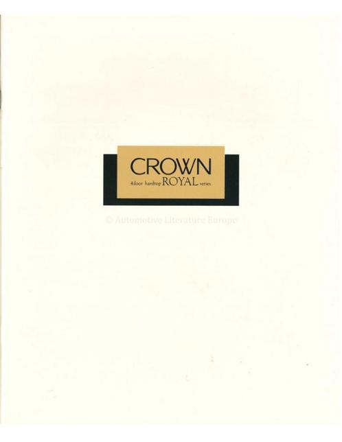 1993 TOYOTA CROWN ROYAL BROCHURE JAPANS, Boeken, Auto's | Folders en Tijdschriften, Toyota