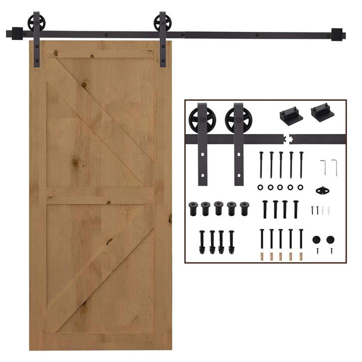 Schuifdeurbeslagset 183 Cm Compleet Set Met Rails, Wielen, R, Doe-het-zelf en Verbouw, Deuren en Horren, Nieuw, Verzenden