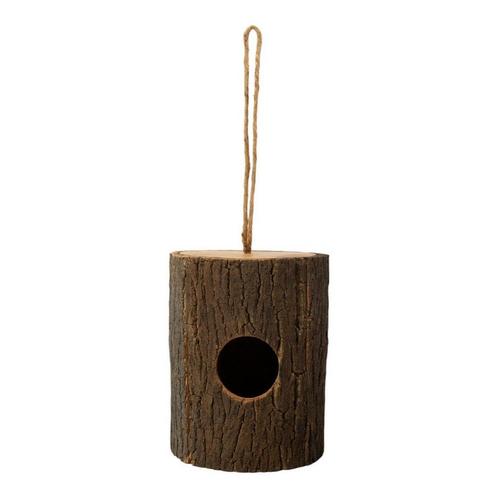 Vogelhuisje boomstam h20 d16cm, Tuin en Terras, Tuinwanddecoratie, Verzenden