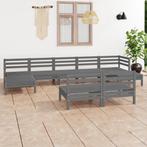 vidaXL 9-delige Loungeset massief grenenhout grijs, Verzenden, Nieuw, Loungeset