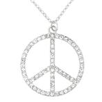 Hippie 60S Ketting Zilver Peace, Nieuw, Verzenden