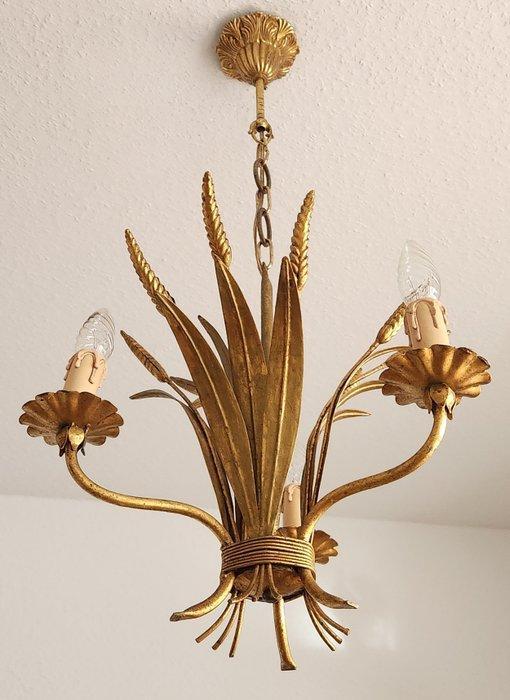 Kroonluchter - Verguld, IJzer - Blattgoud shabby bloemen, Antiek en Kunst, Antiek | Overige Antiek