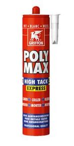 Griffon polymax hightack express 435 gr, wit, koker, Nieuw, Verzenden