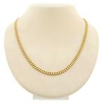 Gouden platte gourmetschakel ketting | 47 cm, Goud, Goud, Gebruikt, Verzenden