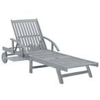 Acacia Ligbed Grijs | Retourdeal | 64% Korting, Tuin en Terras, Ophalen of Verzenden, Nieuw, Hout