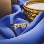 10 Krt. Ring met diamanten | 1,15 ct. (dames ring), Ophalen of Verzenden, Goud, Met edelsteen
