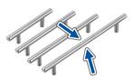 Set van 4 hoge kwaliteit massief stalen handgrepen (maat 4:, Ophalen of Verzenden, Nieuw