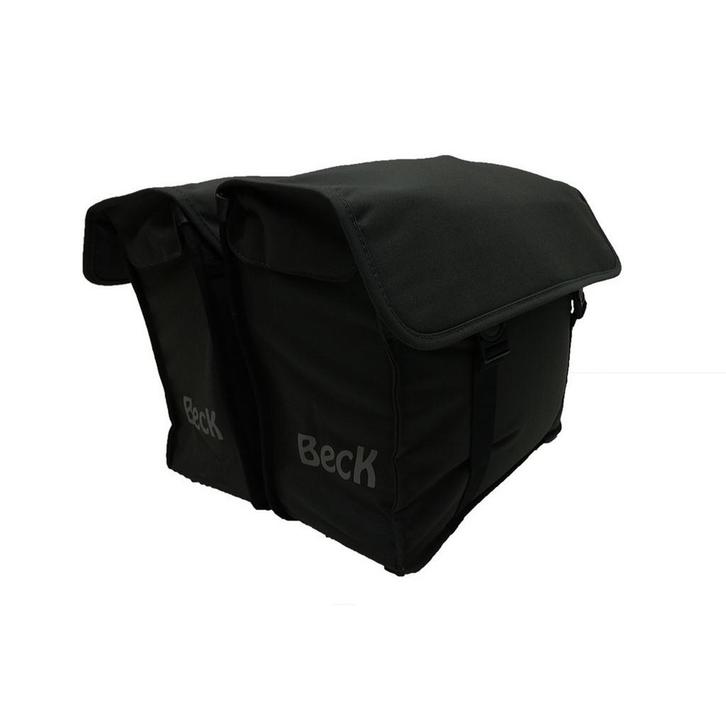 Beck Dubbele Fietstas Canvas Small Zwart, Fietsen en Brommers, Fietsaccessoires | Fietstassen, Nieuw, Verzenden