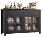 Dressoir 140 cm met Lades & Glazen Deuren – Buffetkast, Verzenden, Nieuw