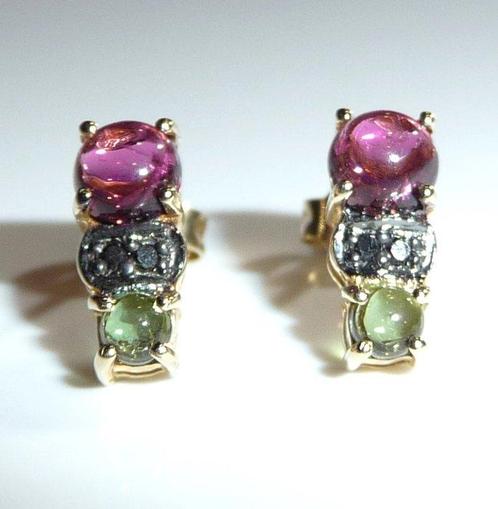 Oorbellen - 14 karaat Geel goud - 1.38ct. tw. Toermalijn -, Sieraden, Tassen en Uiterlijk, Oorbellen