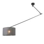 Hanglamp zwart met kap 35 cm donkergrijs verstelbaar - Blitz, Nieuw, Overige stijlen
