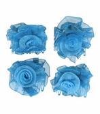 Haarspeld Haarklemmen 3cm – Roos Bloem – Chiffon Stof –, Nieuw