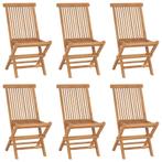 vidaXL Tuinstoelen 6 st inklapbaar massief teakhout, Tuin en Terras, Tuinstoelen, Verzenden, Nieuw, Teakhout