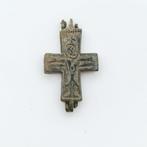 Byzantijns Brons Reliekhouder - 4 cm - Pelgrimskruis /