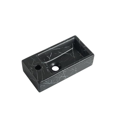Fontein Mia 40.5x20x10.5cm Nero marmerlook zwart links, Doe-het-zelf en Verbouw, Sanitair, Verzenden